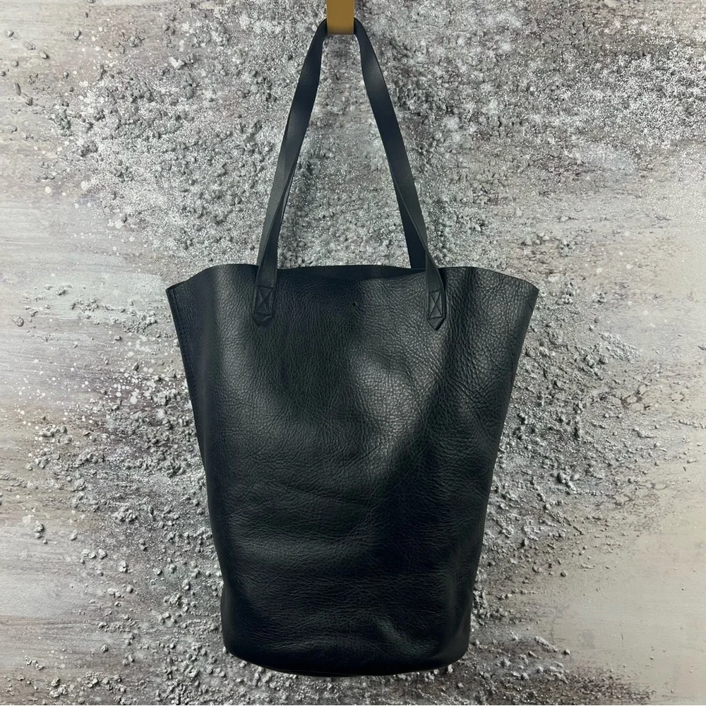 547 Madewell Black Leather Structured Tote Bag - Picture 4 of 10